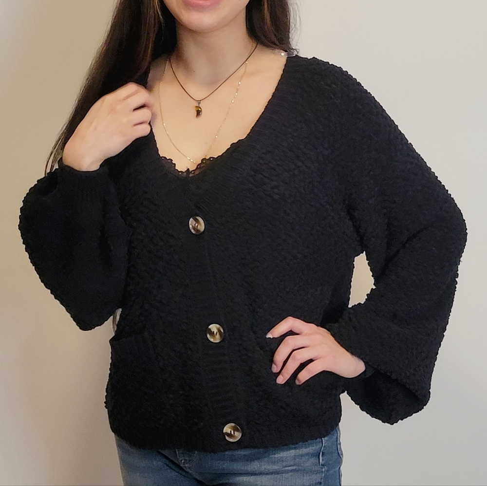 Oversized Popcorn Cardigan Sweater